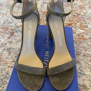 Stuart Weitzman Gold Strappy Heels